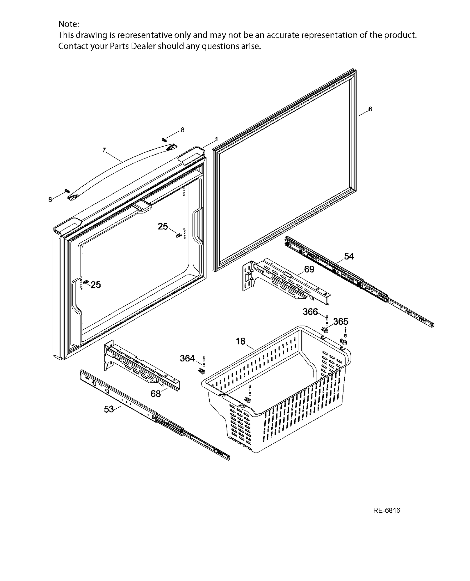 FF DOOR Diagram and Parts List for GFMS5HFFBSS  General Electric Refrigerator