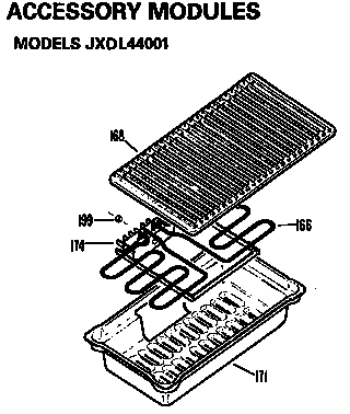Modules Diagram and Parts List for JP672B9K2  General Electric Cooktop