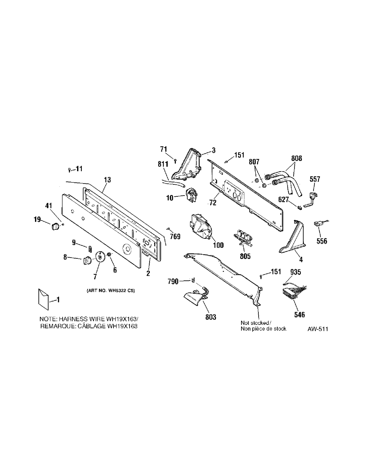 CONTROLS Diagram and Parts List for HNXRP070D0WW  General Electric Washer
