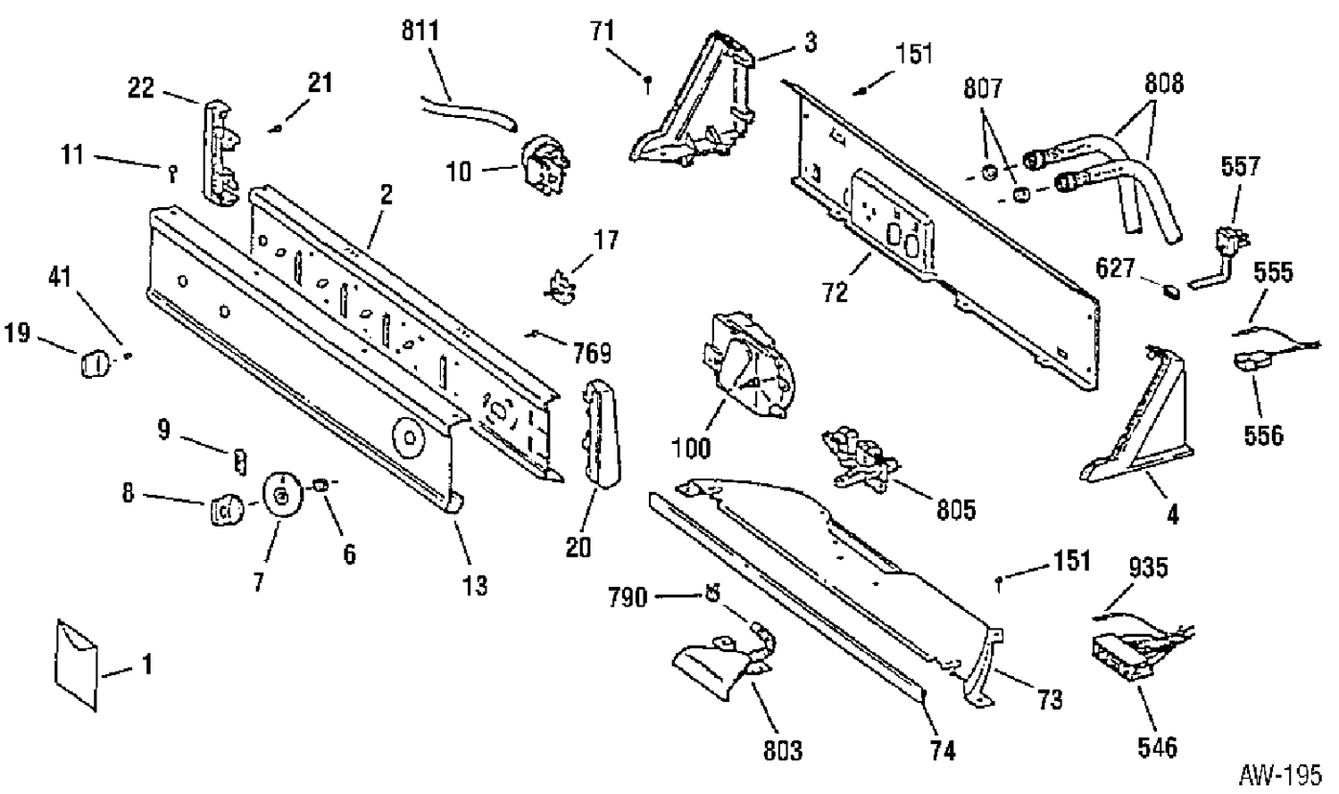 CONTROL GROUP Diagram and Parts List for HNXR2070W1WW  General Electric Washer