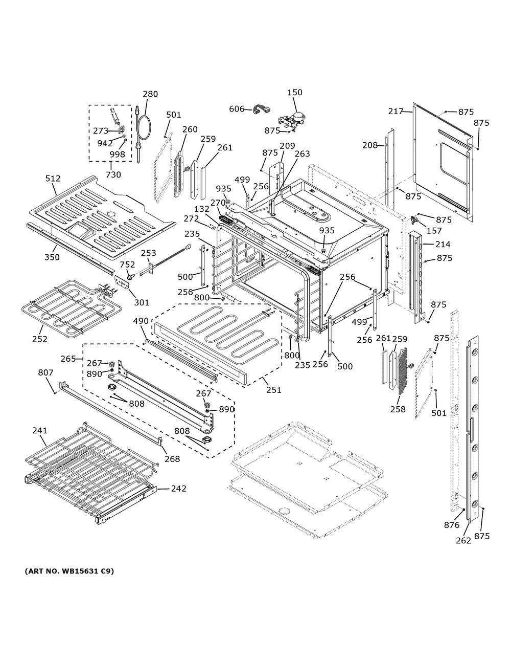 Upper Oven Diagram and Parts List for ZTDX1FPSN1SS  General Electric Range