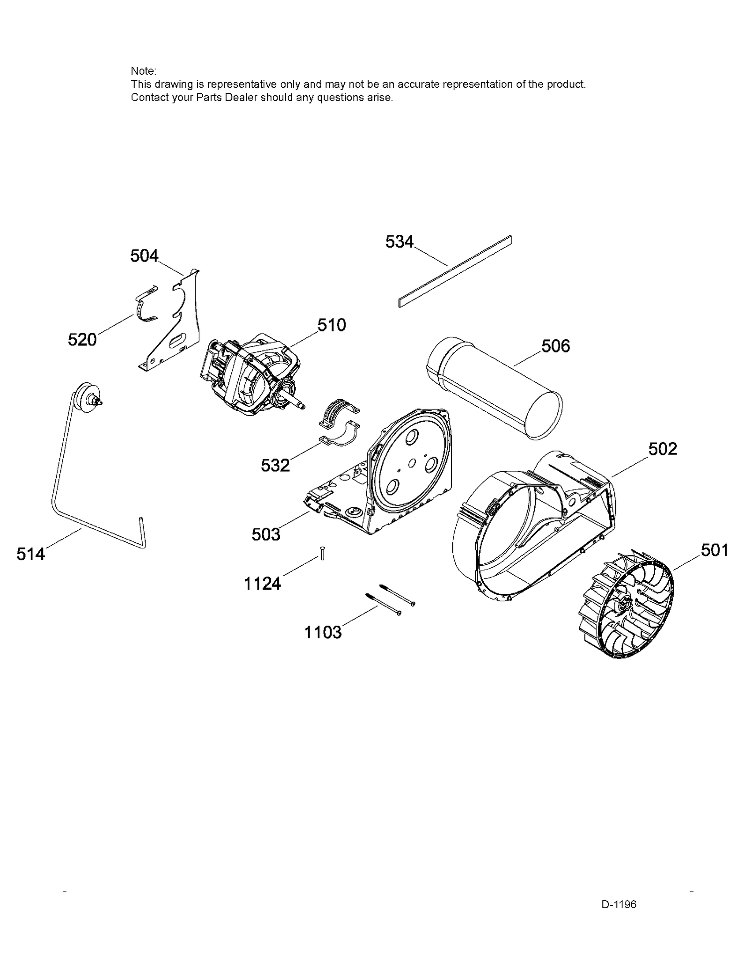 BLOWER & DRIVE ASM Diagram and Parts List for GMMP280ED6WS  General Electric Dryer