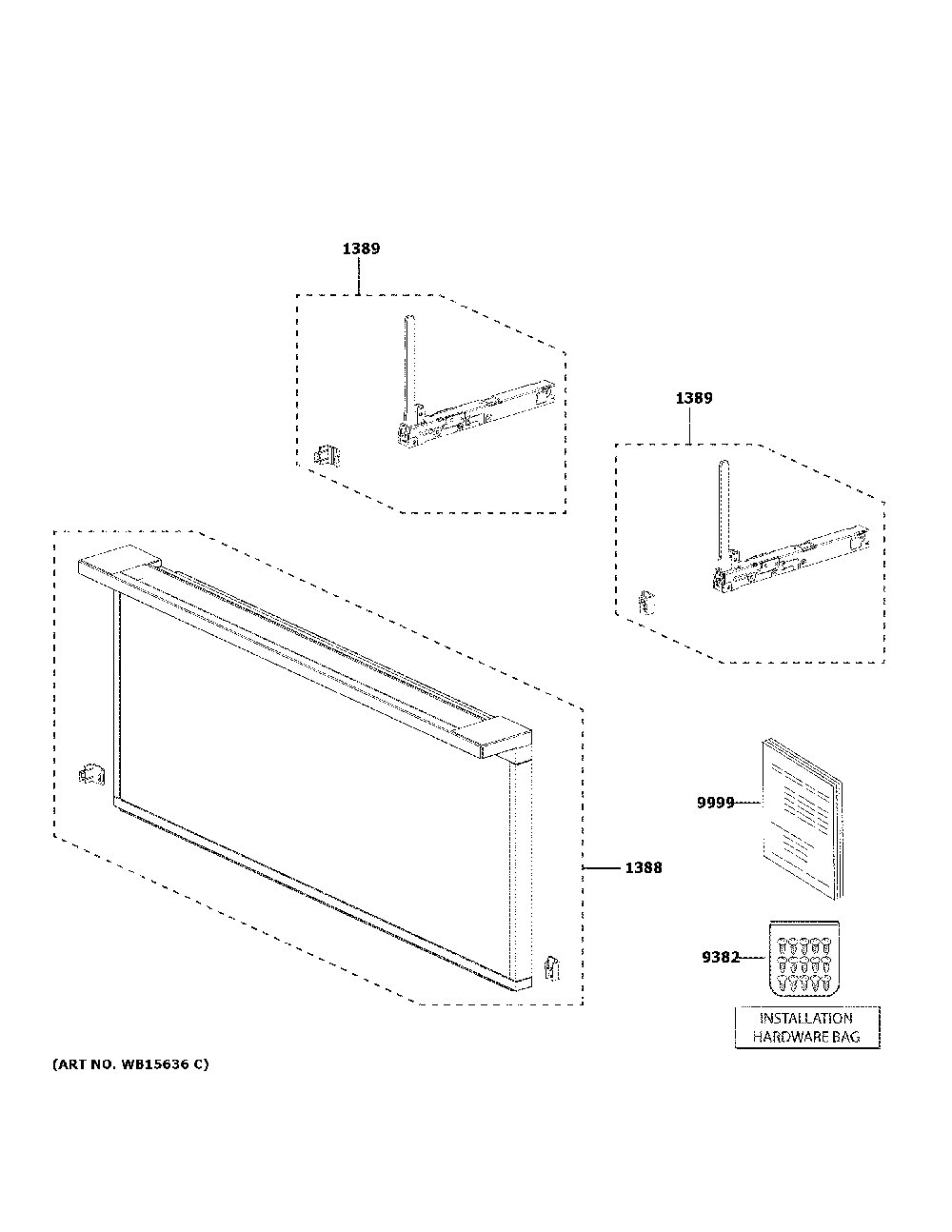 Door parts Diagram and Parts List for ZSB9121N2SS  General Electric Microwave