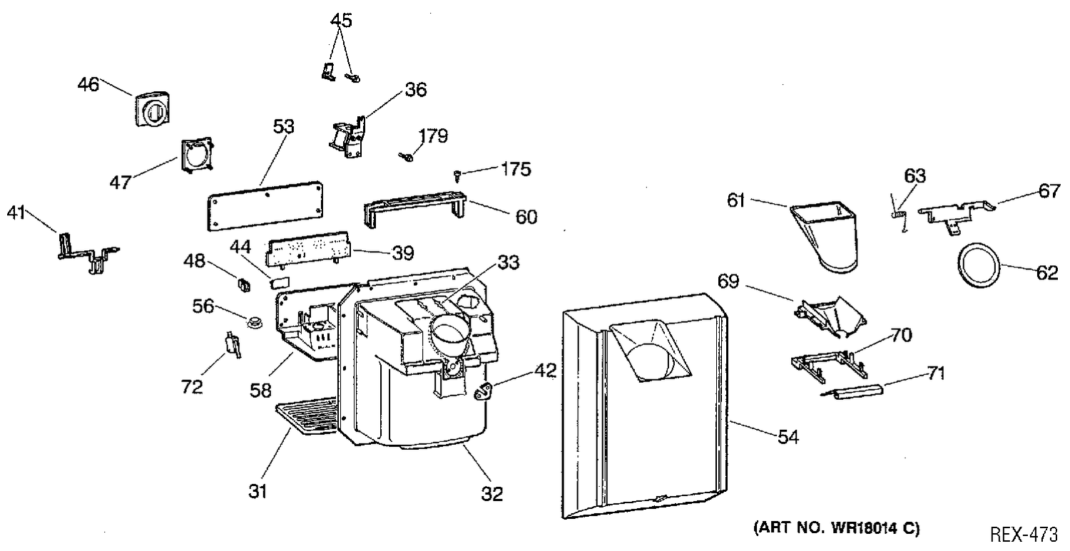 ICE MAKER KIT Diagram and Parts List for MRSC22KRWH  General Electric Refrigerator