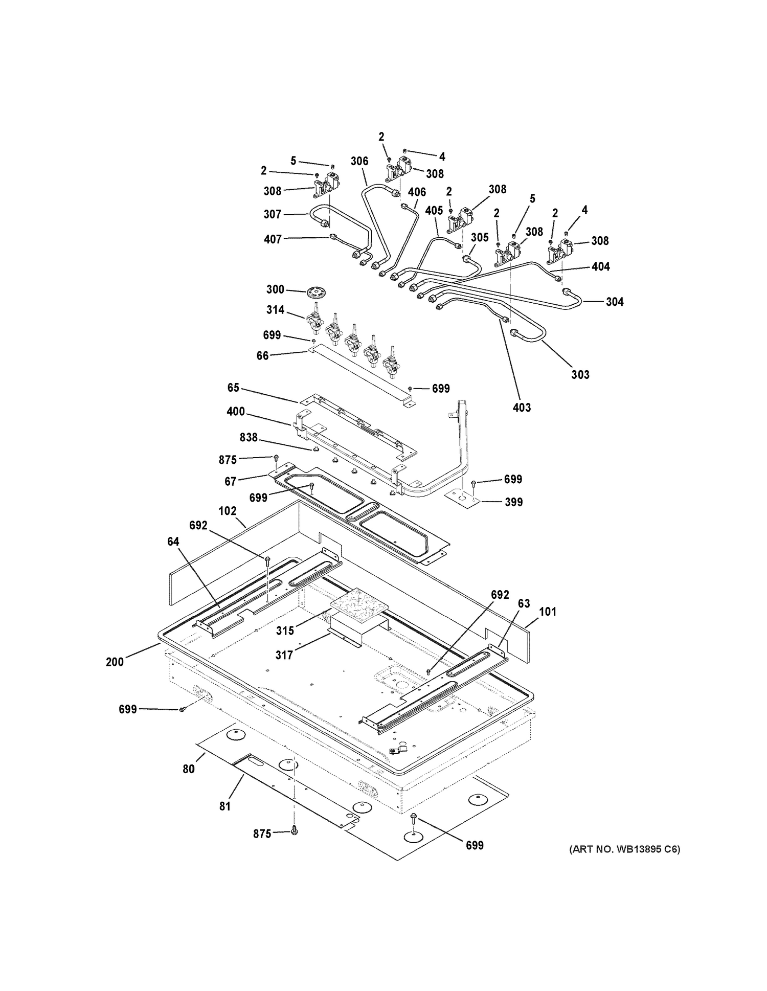 GAS & BURNER PARTS Diagram and Parts List for ZGU385QSL1SS  General Electric Range