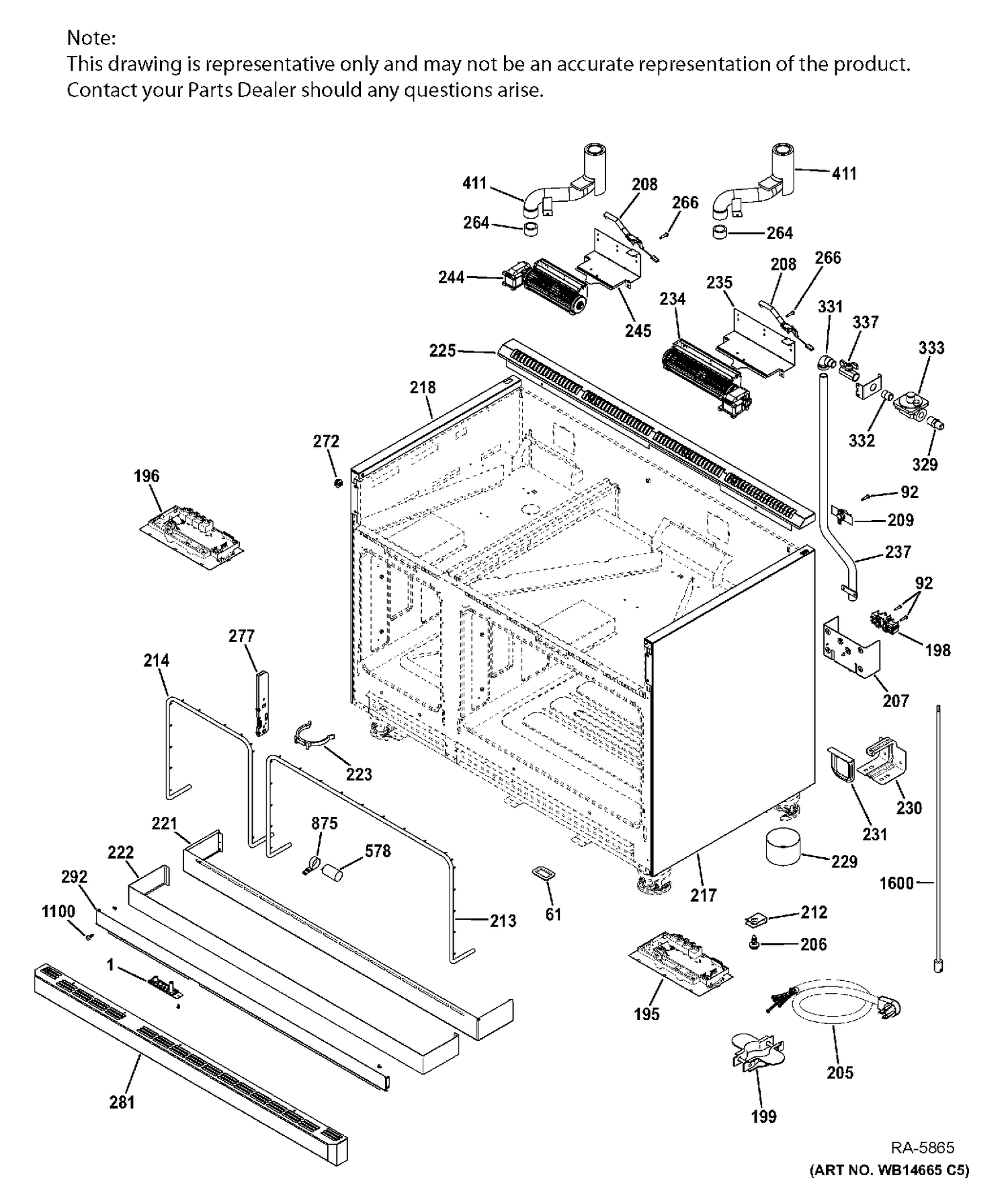 BODY PARTS Diagram and Parts List for ZDP486NDP7SS  General Electric Range