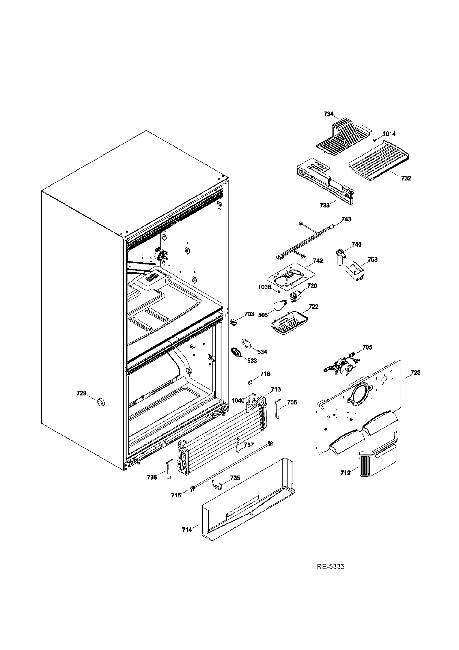 FZ FUNCTIONAL PARTS Diagram and Parts List for PFRS5NBXBSS  General Electric Refrigerator
