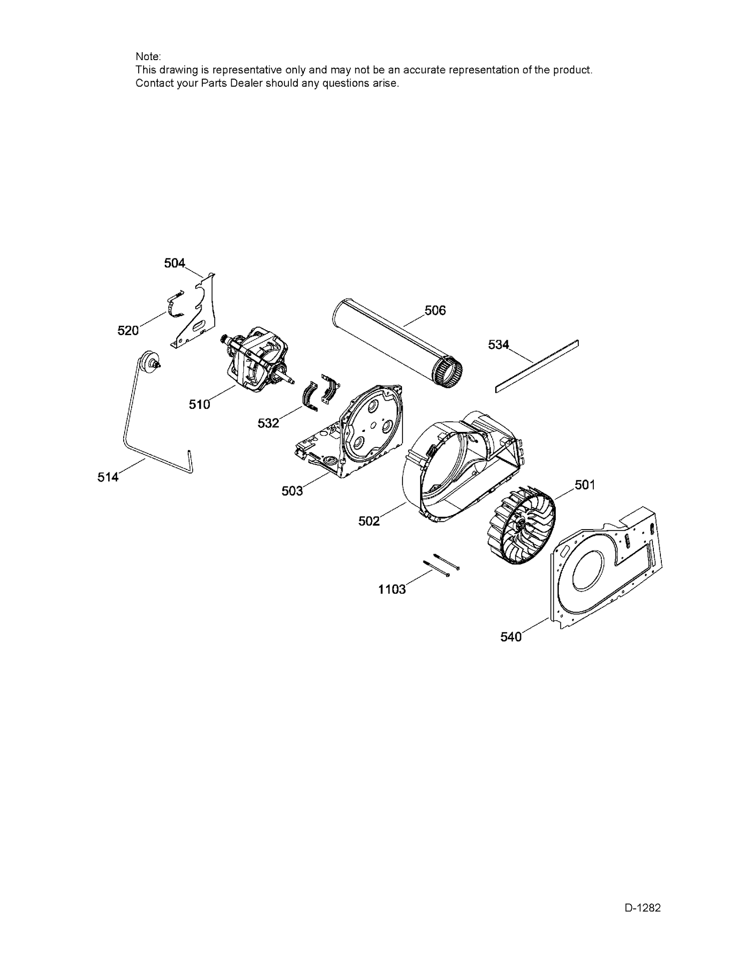 BLOWER & DRIVE Diagram and Parts List for GTD45EBMK0WS  General Electric Dryer