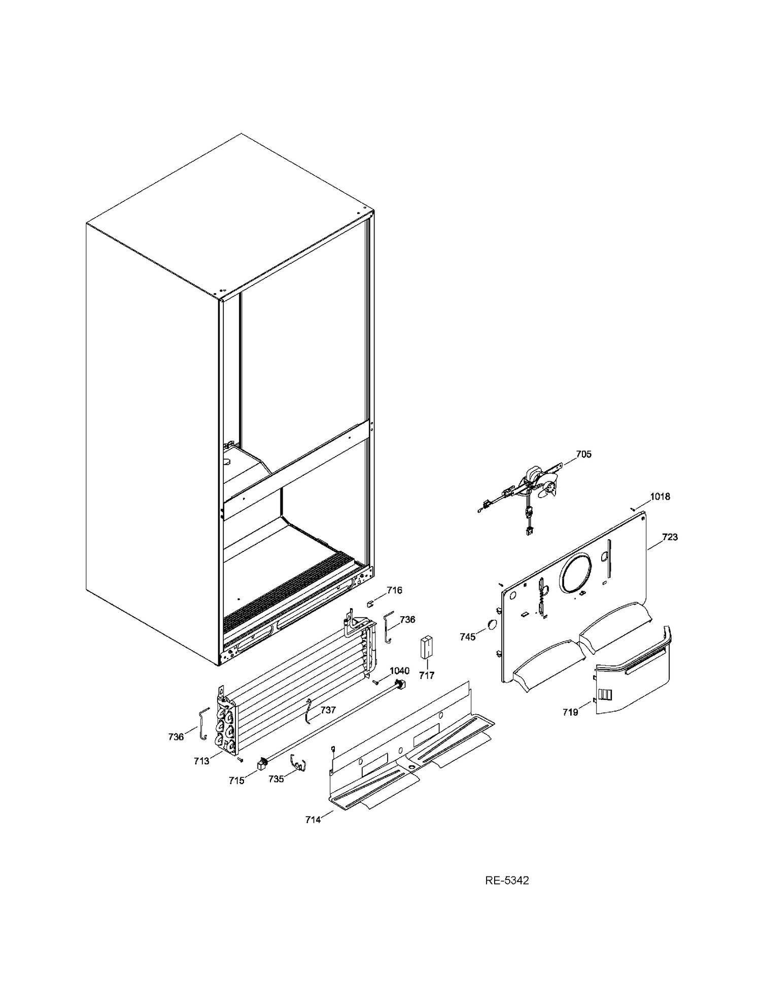 FZ SECTION Diagram and Parts List for GBRS0GAXFRBS  General Electric Refrigerator
