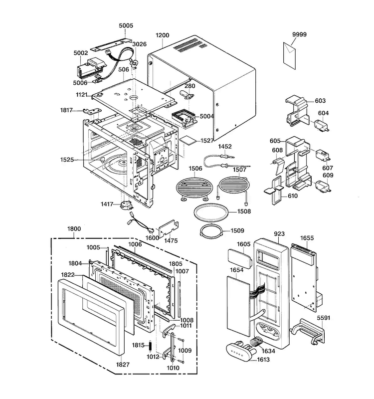No Image Title Found Diagram and Parts List for JE1390WA01  General Electric Microwave