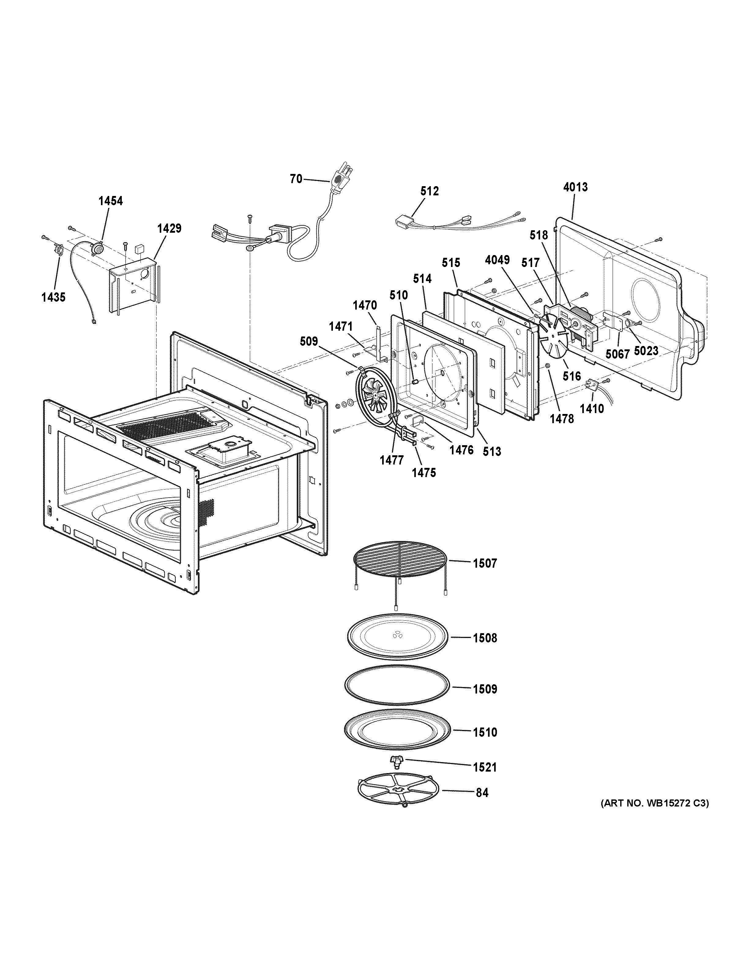 INTERIOR PARTS Diagram and Parts List for PSB9100BL1TS  General Electric Range