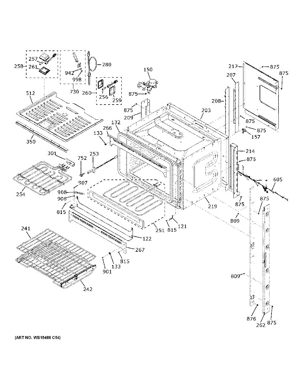 Upper Oven Diagram and Parts List for PTD700LSN2SS  General Electric Wall Oven