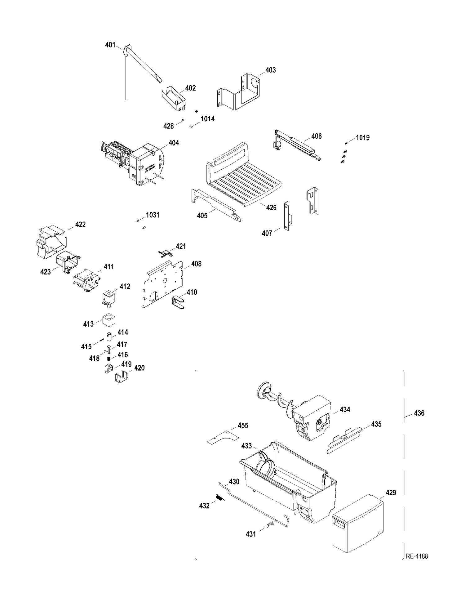 ICEMAKER-DISPENSER Diagram and Parts List for GSRL3QGZAFLB  General Electric Refrigerator