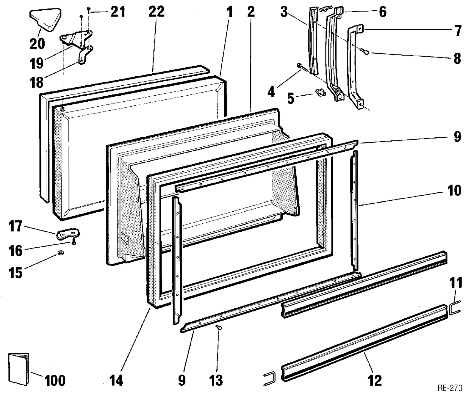 FREEZER DOOR Diagram and Parts List for L15JAML-1  General Electric Refrigerator