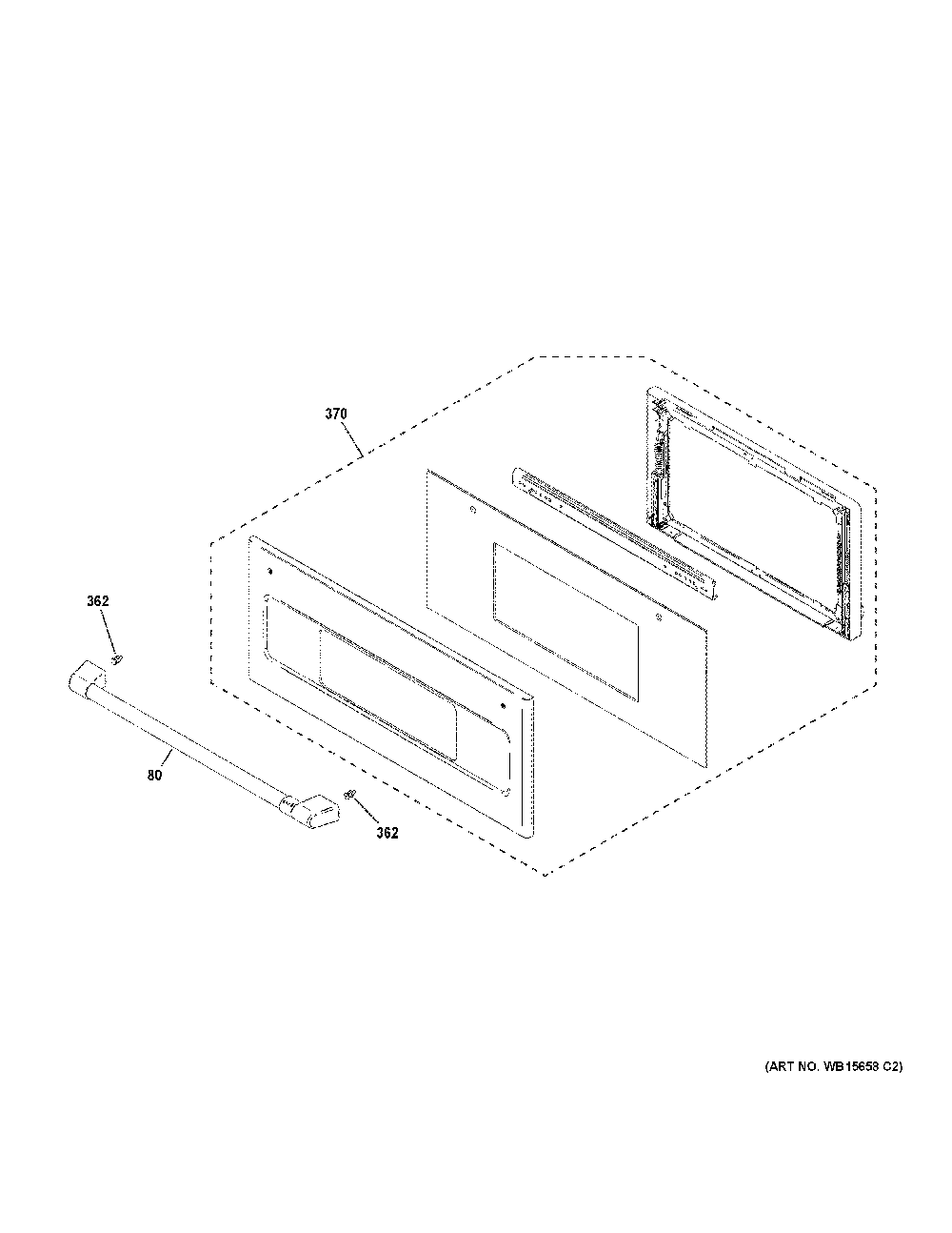 Door Diagram and Parts List for CMB903M2N1S5  General Electric Microwave