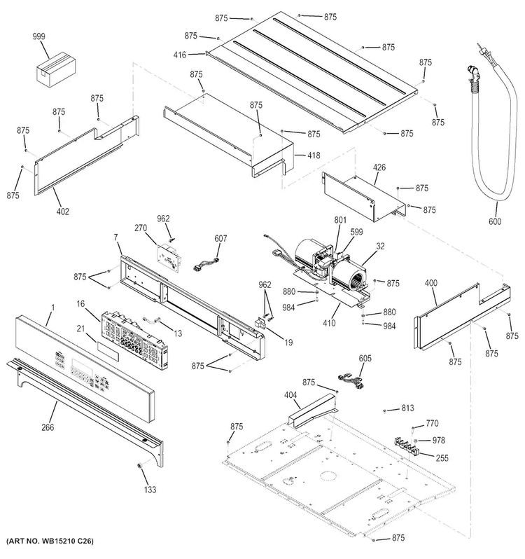 Control Panel Diagram and Parts List for JK5500SF2SS  General Electric Wall Oven