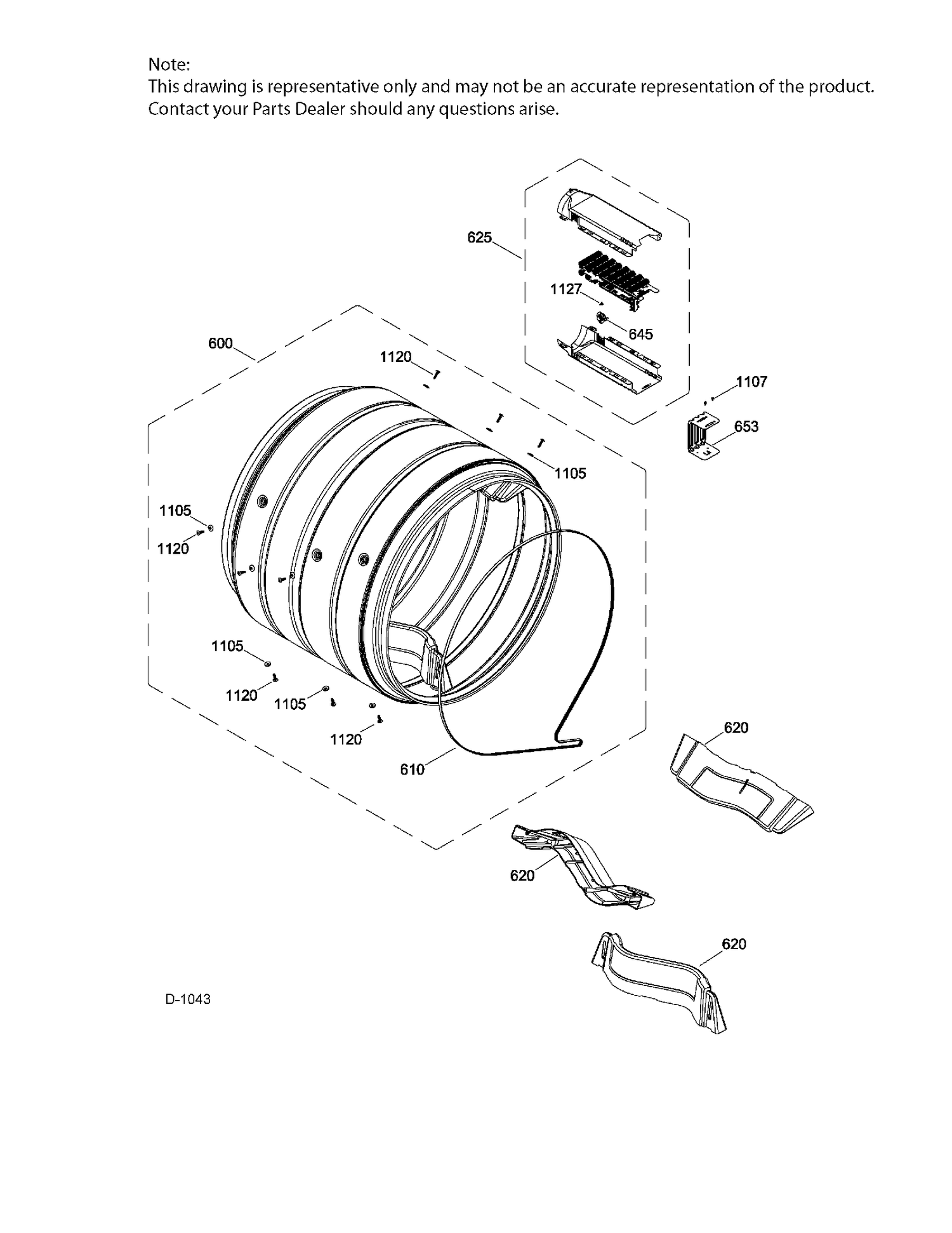 DRUM Diagram and Parts List for GTD81ESMJ0WS  General Electric Dryer
