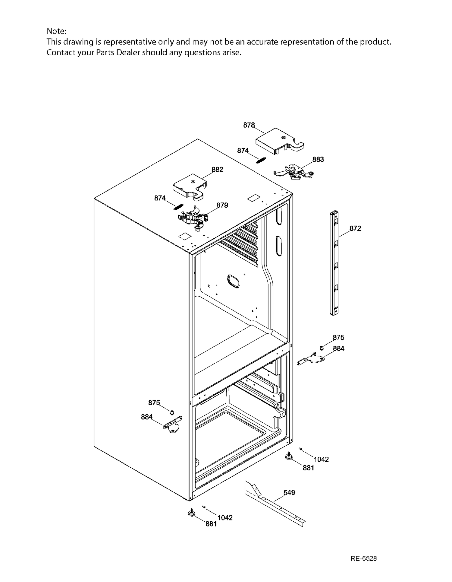 HINGE PARTS Diagram and Parts List for PNE21KSKBKSS  General Electric Refrigerator