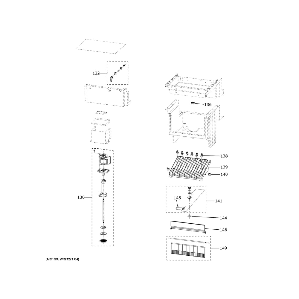 Ice Maker Diagram and Parts List for UCC15NPRDII  General Electric Ice Maker