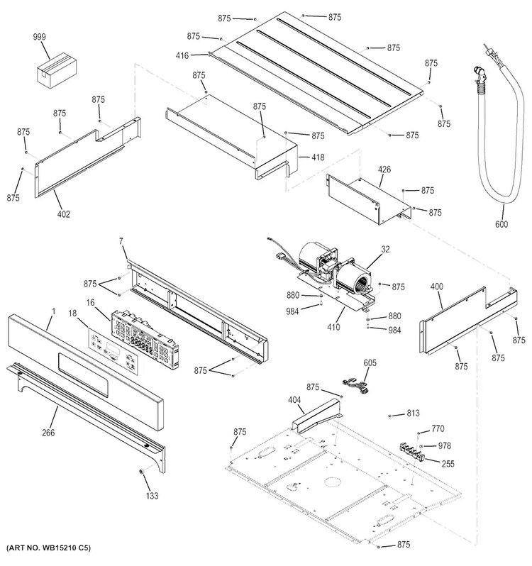 Control Panel Diagram and Parts List for JT1000DF2BB  General Electric Wall Oven