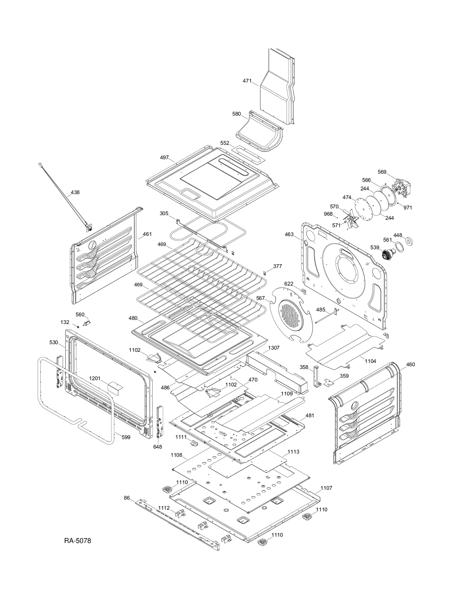 LOWER CHASSIS Diagram and Parts List for CCGS990SET2SS  General Electric Range