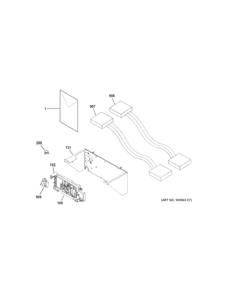 Controls Diagram and Parts List for GUD24GSSJ0WW  General Electric Washer Dryer Combo
