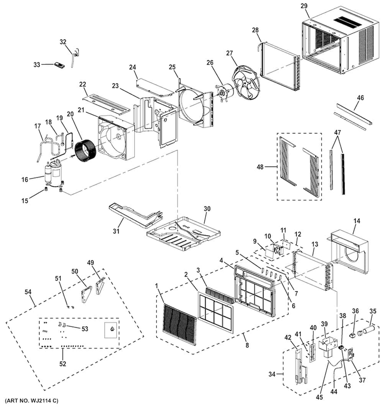 Room Air Conditioner Diagram and Parts List for AEL18DSQ1  General Electric Air Conditioner