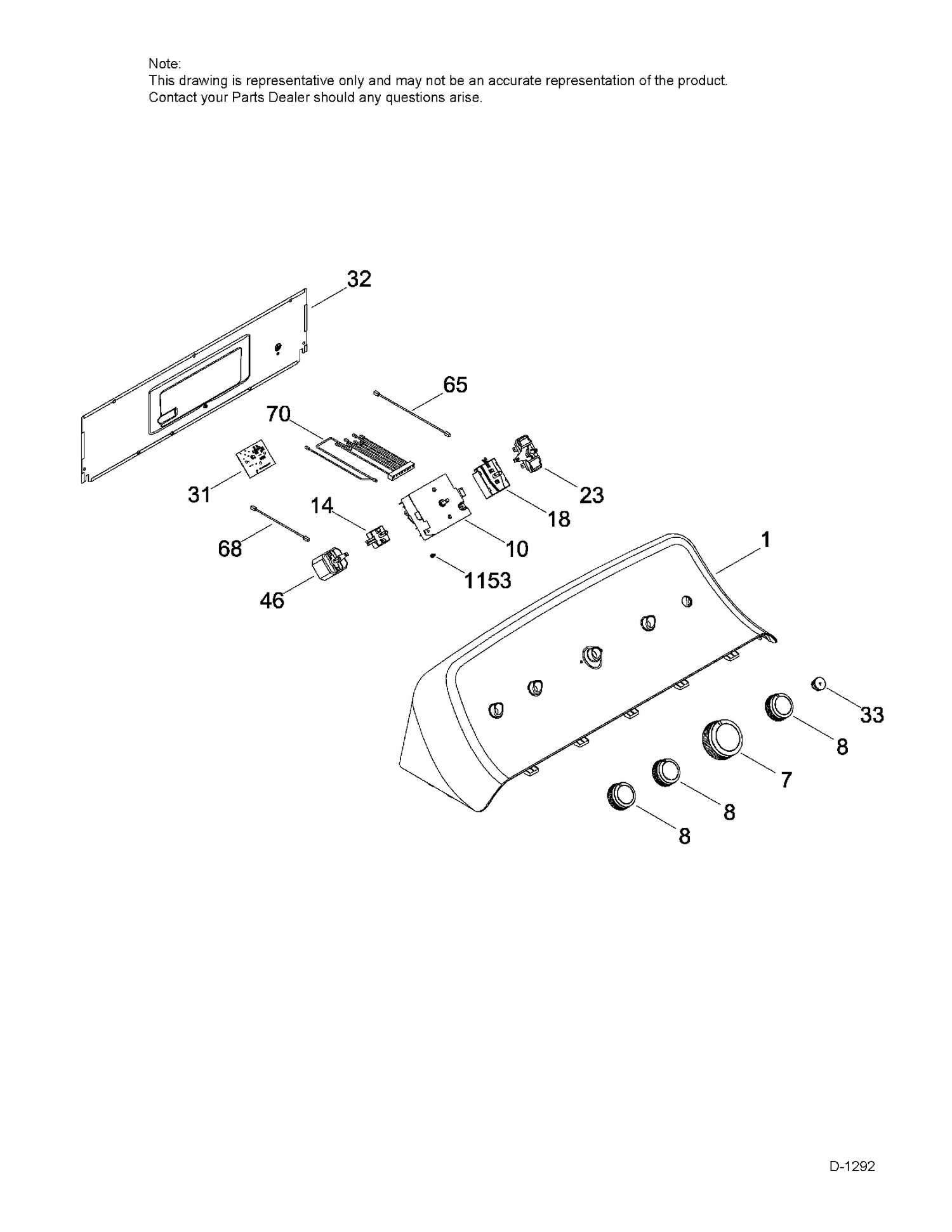 CONTROL SYSTEM Diagram and Parts List for GTD45EBMK0WS  General Electric Dryer