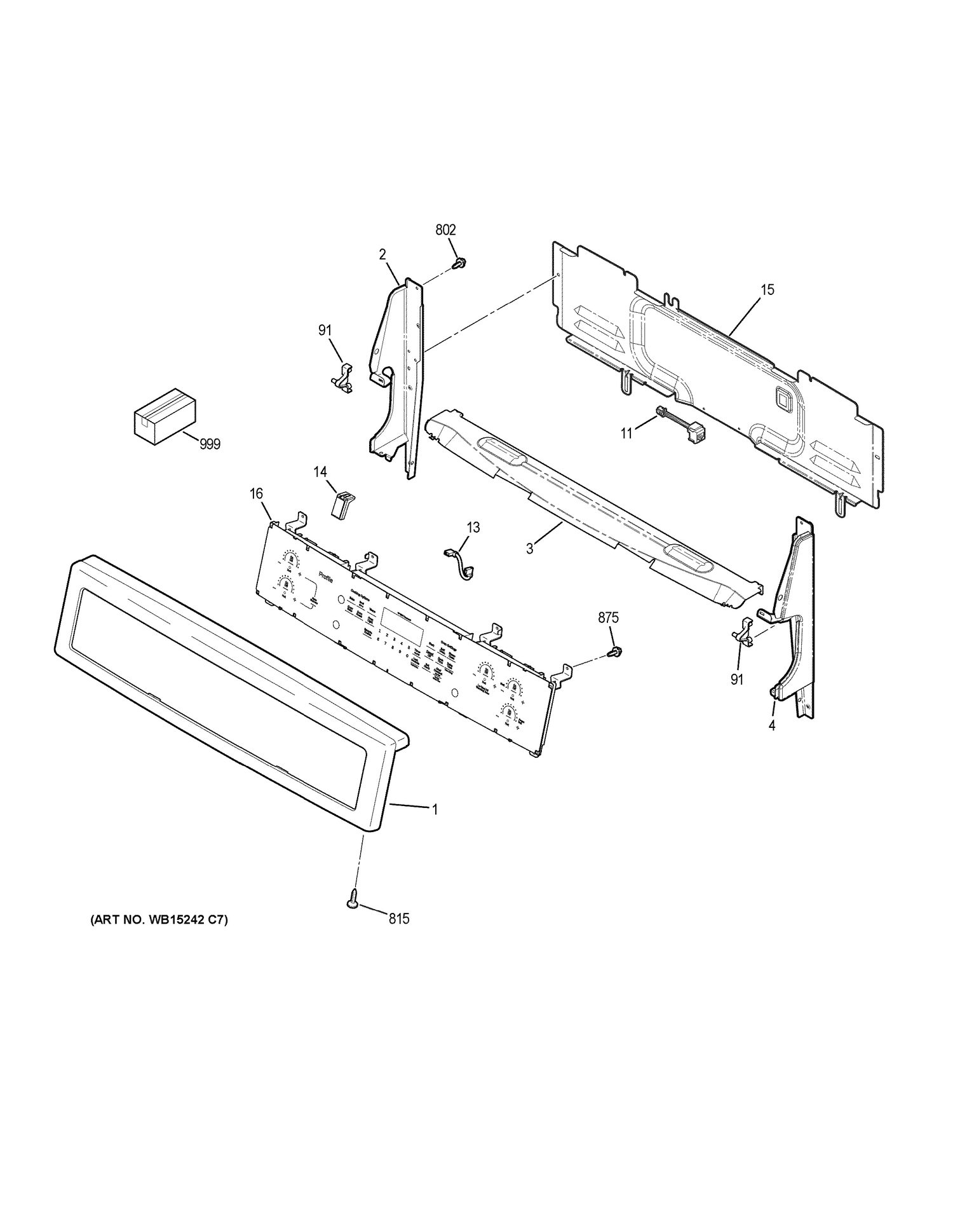 CONTROL PANEL Diagram and Parts List for PCHB920SJ4SS  General Electric Range