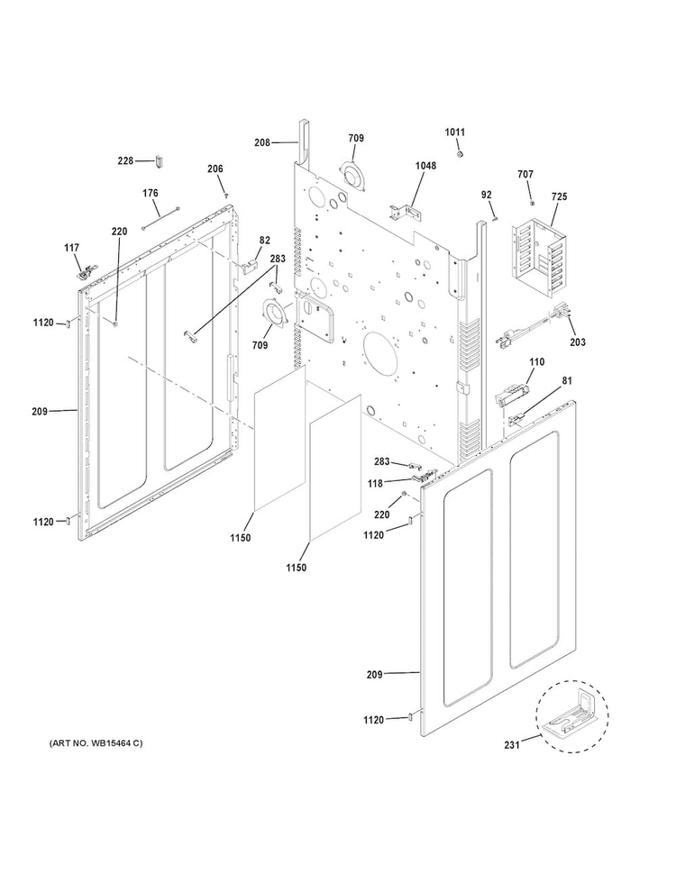 Body Parts Diagram and Parts List for JGB860EEJ5ES  General Electric Range