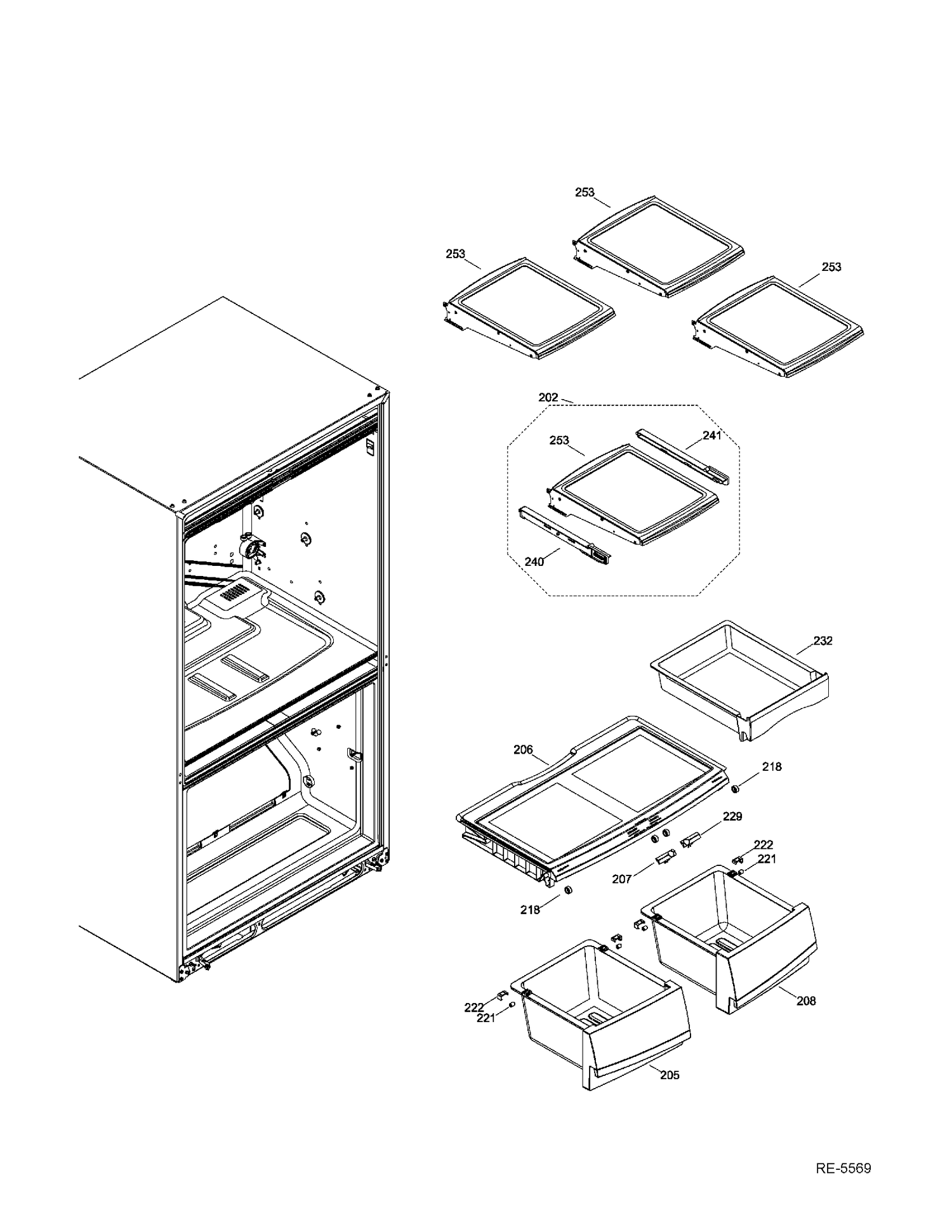 FF SHELVES Diagram and Parts List for PNR22LGEAFWW  General Electric Refrigerator
