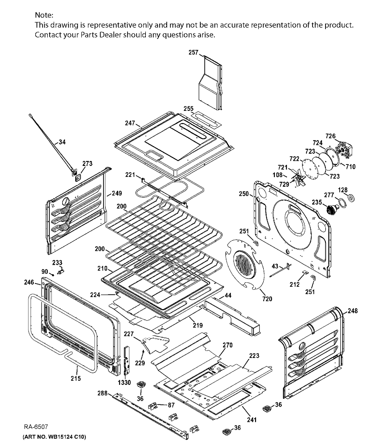 LOWER OVEN Diagram and Parts List for CCGS990SET6SS  General Electric Range