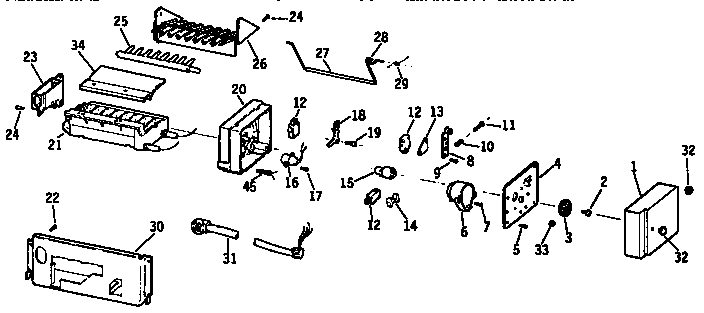 Icemaker Diagram and Parts List for TBX25PCSLLA  General Electric Refrigerator