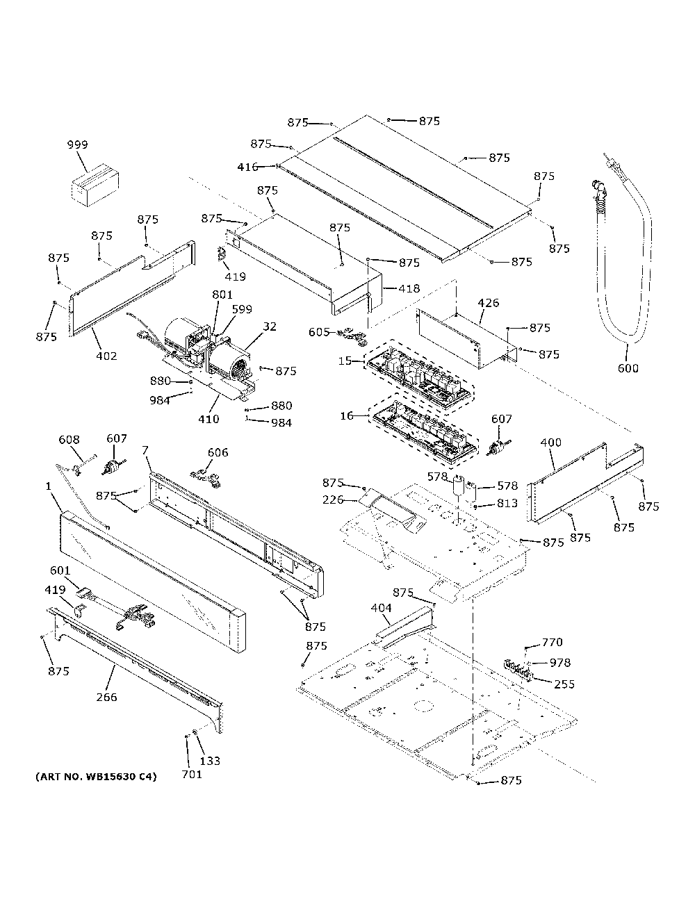 Control Panel Diagram and Parts List for PTD9000SN2SS  General Electric Wall Oven