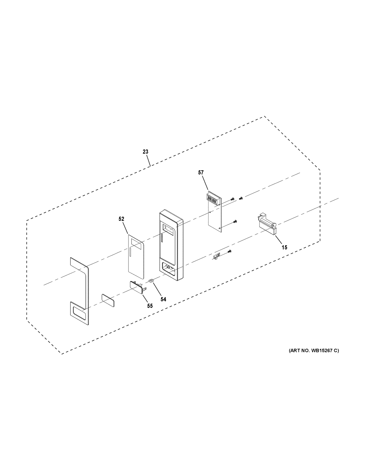 CONTROL PARTS Diagram and Parts List for PEM31DF2BB  General Electric Microwave