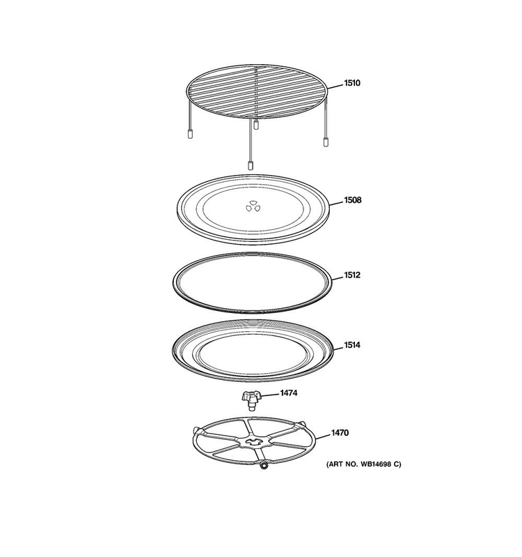 Interior Parts Diagram and Parts List for CSB9120SJ2SS  General Electric Microwave