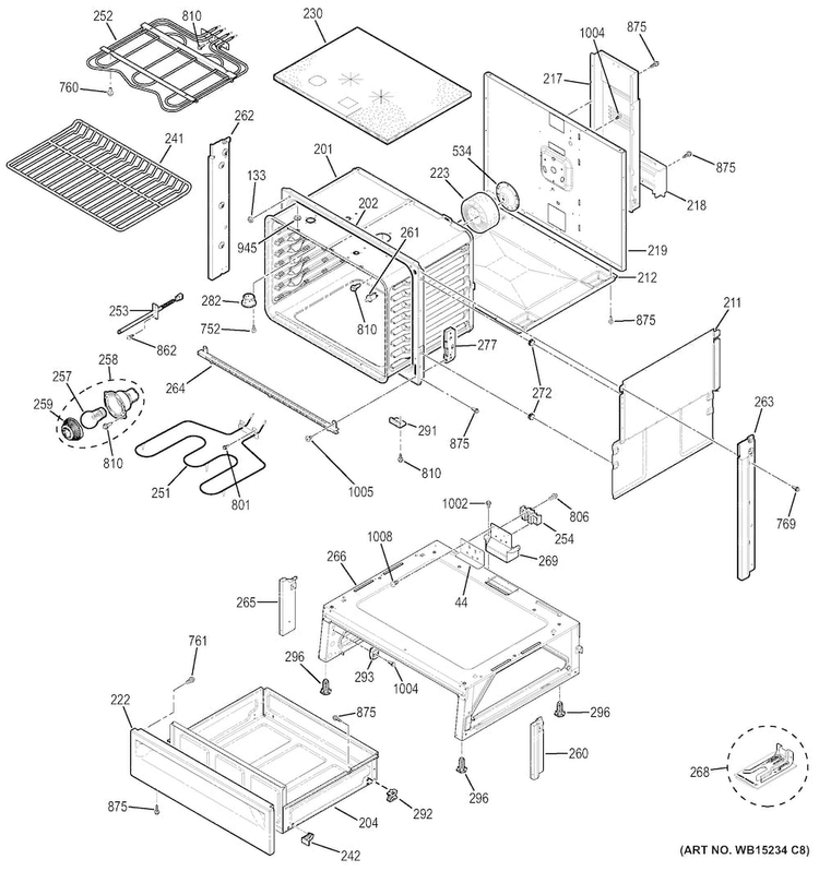 Body Parts Diagram and Parts List for JS630SF3SS  General Electric Range