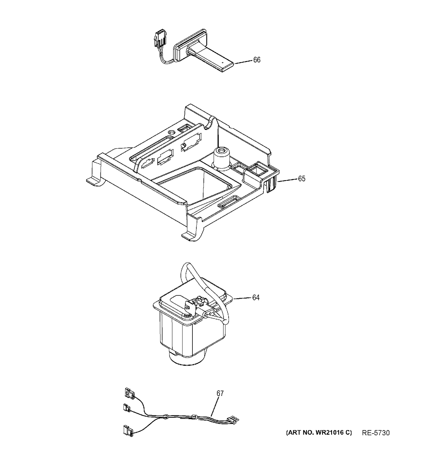 PUMP PARTS Diagram and Parts List for ZDIS15SSHARH  General Electric Ice Maker