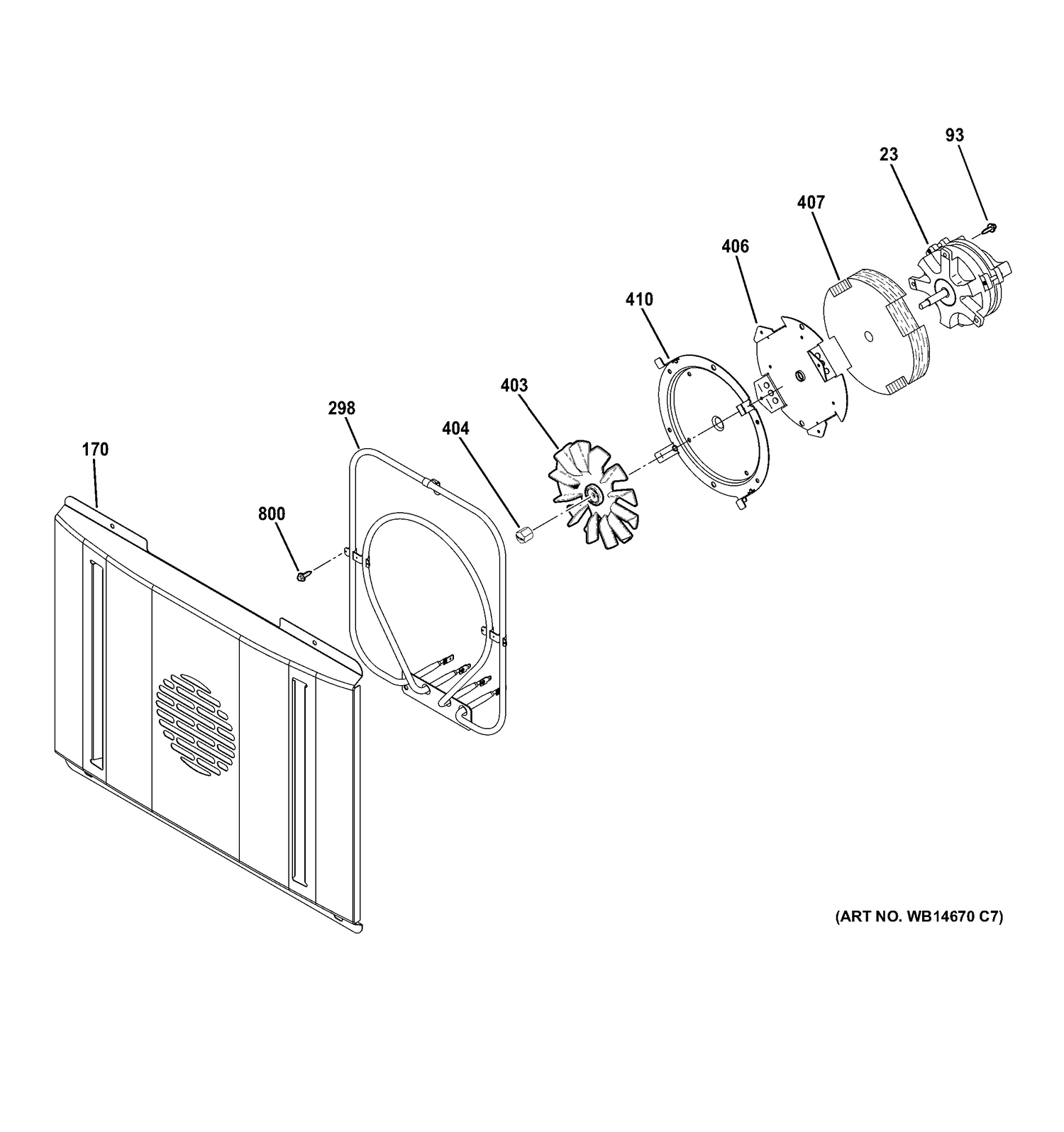 LARGE CONVECTION FAN Diagram and Parts List for ZDP486LDP7SS  General Electric Range