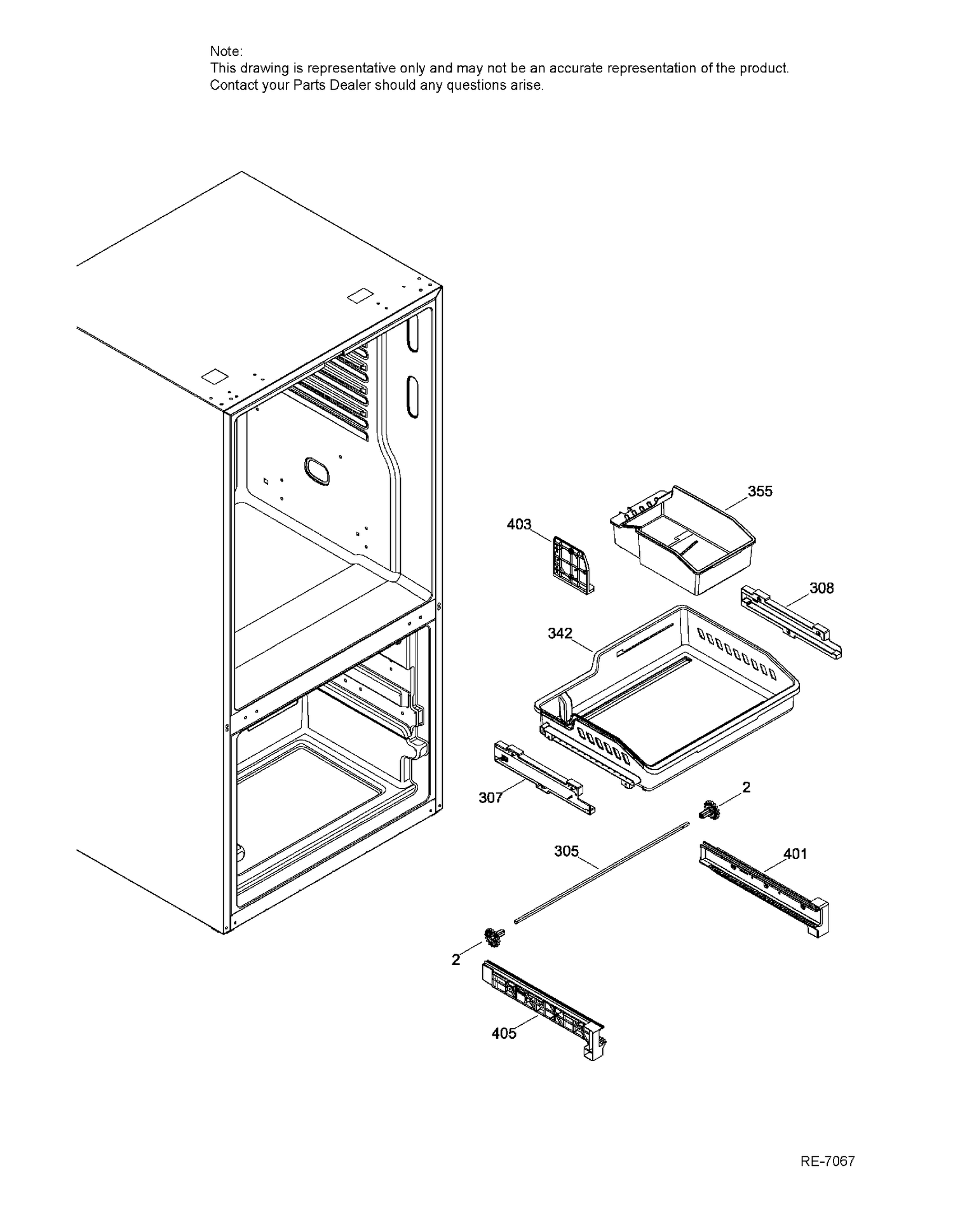 FREEZER SECTION BASKET Diagram and Parts List for PNE25JGKCKWW  General Electric Refrigerator