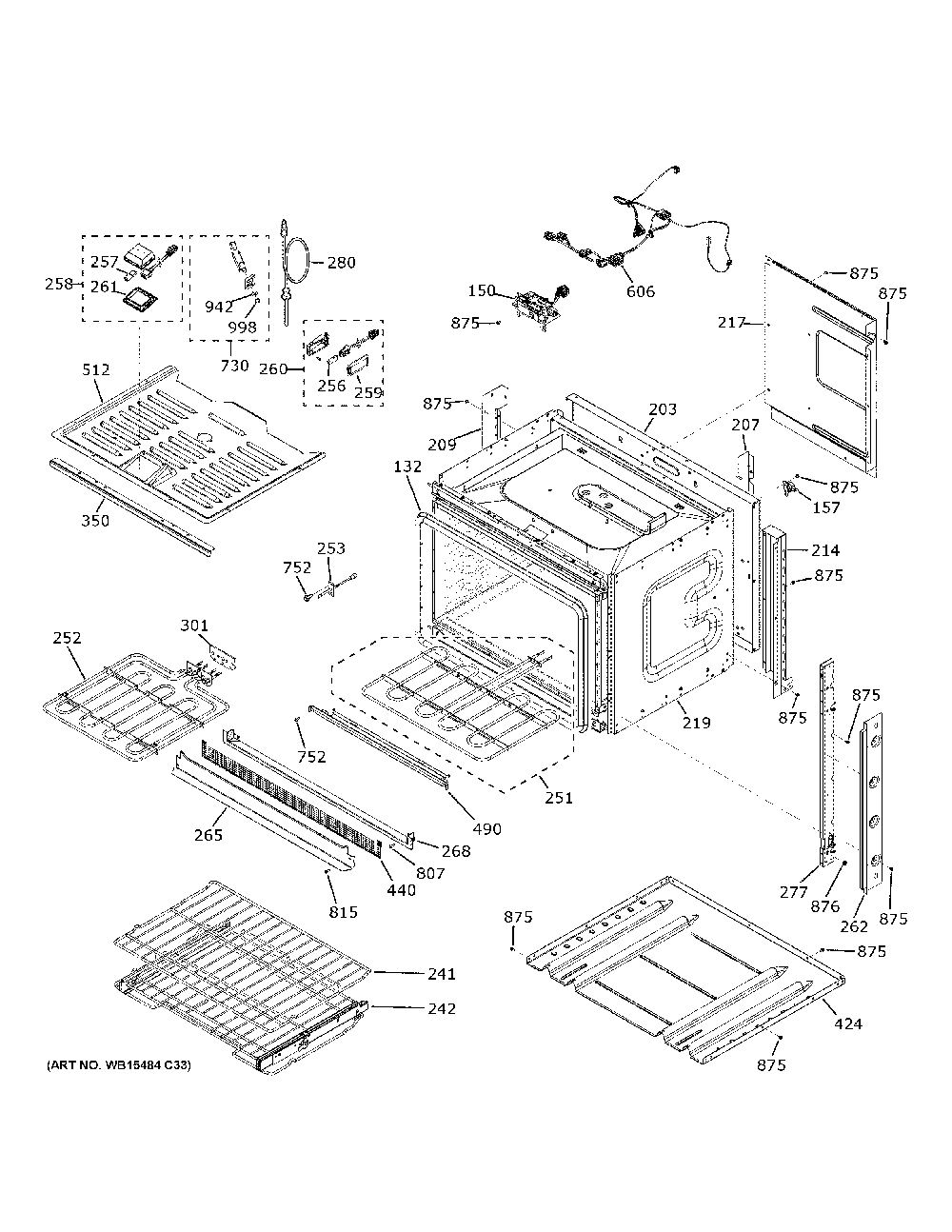 Body Parts Diagram and Parts List for CTS90DM2N2S5  General Electric Wall Oven