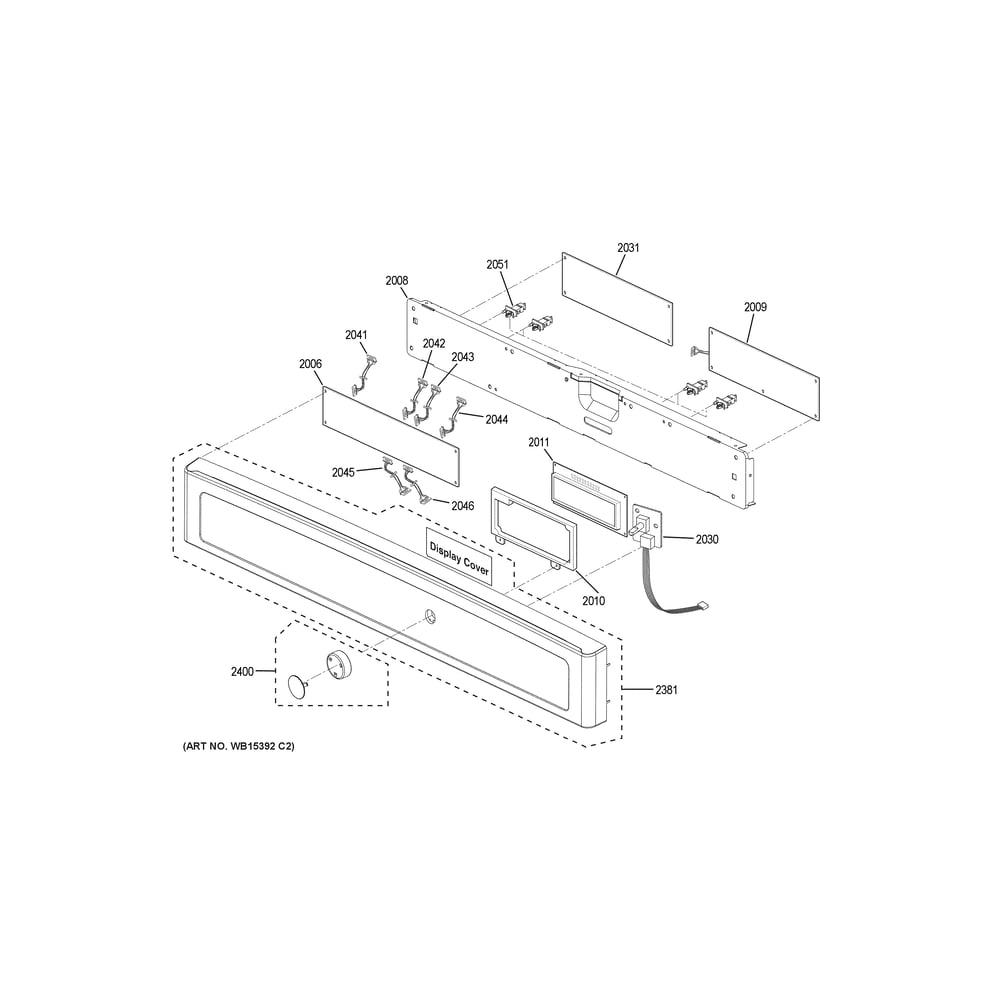 Control Panel Diagram and Parts List for JT3800SHASS  General Electric Microwave Oven Combo