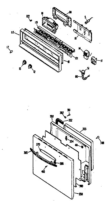 Door Assembly Diagram and Parts List for JRP030J3  General Electric Wall Oven