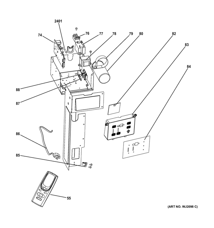 Control Parts Diagram and Parts List for AEE24DSL1  General Electric Air Conditioner