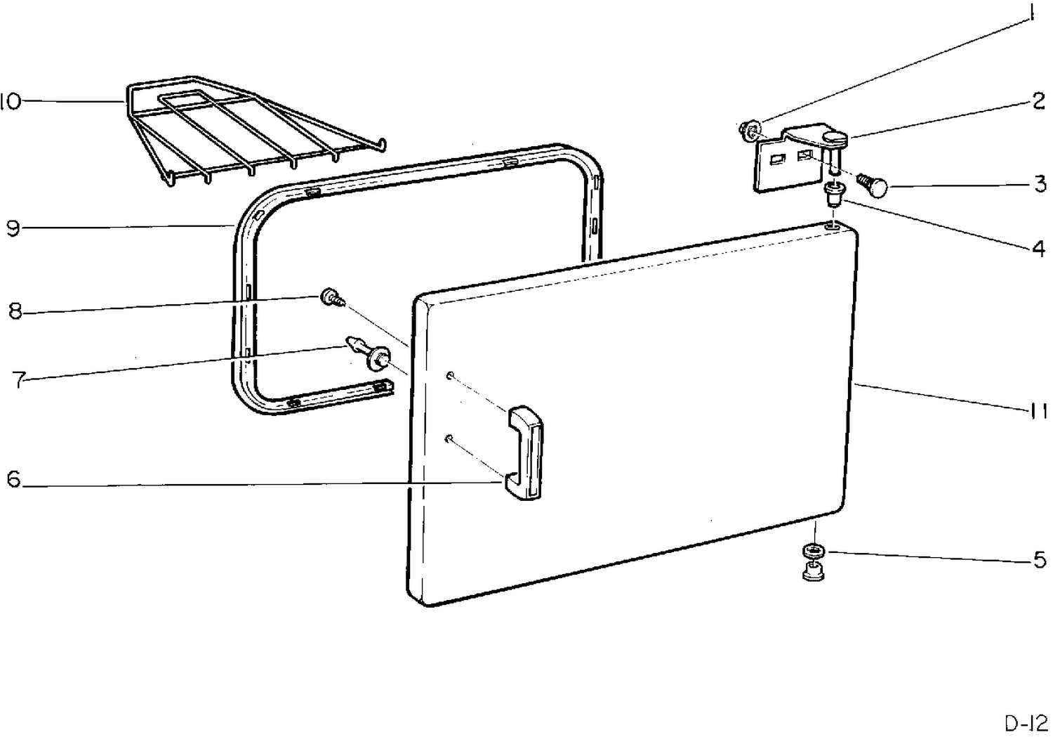 DOOR ASSEMBLY Diagram and Parts List for 64050439  General Electric Dryer