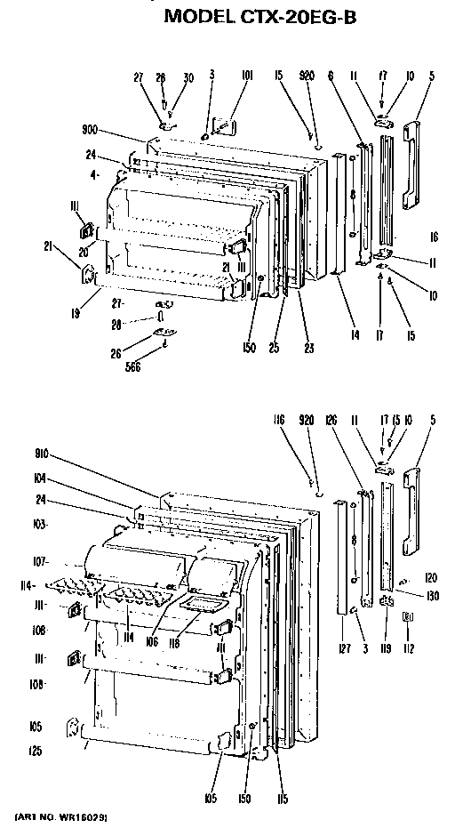 Doors Diagram and Parts List for CTX20EGB  Hotpoint Refrigerator