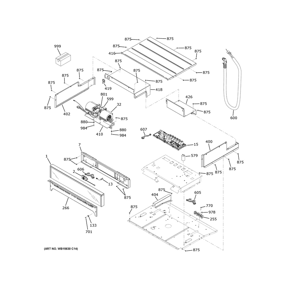 Control Panel Diagram and Parts List for ZKS90DPSN4SS  General Electric Wall Oven