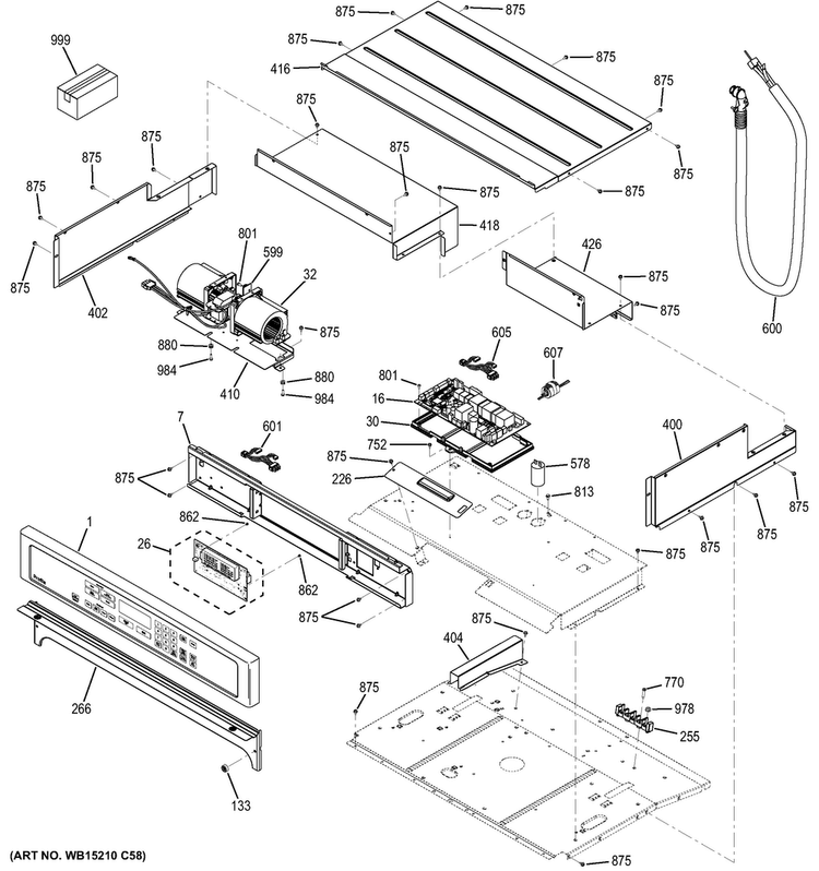 Control Panel Diagram and Parts List for PCT7050SF4SS  General Electric Wall Oven