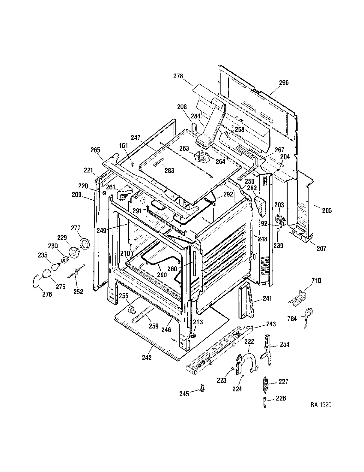 CHASSIS Diagram and Parts List for JCBS64BK1BB  General Electric Range