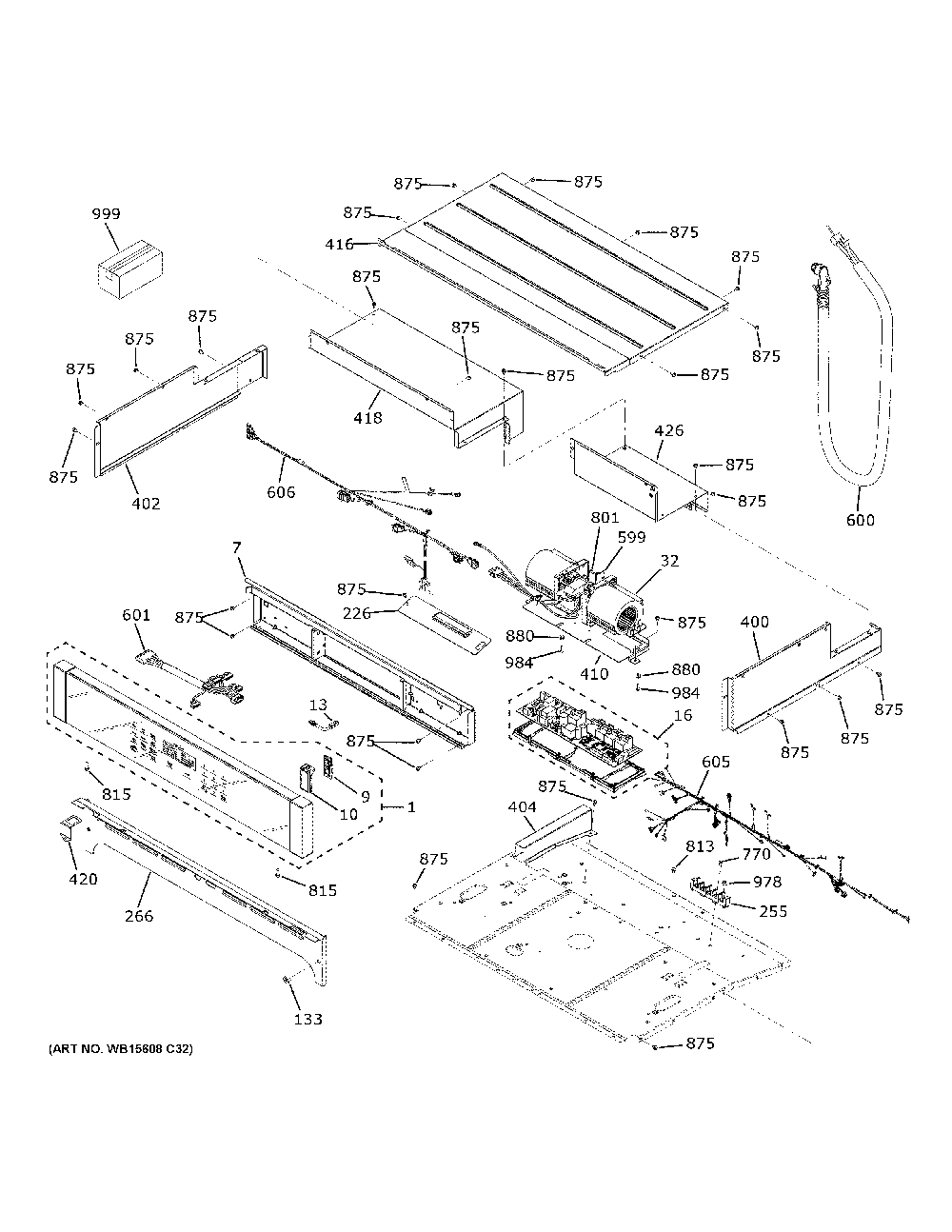 Control Panel Diagram and Parts List for JKS3000DN2WW  General Electric Wall Oven